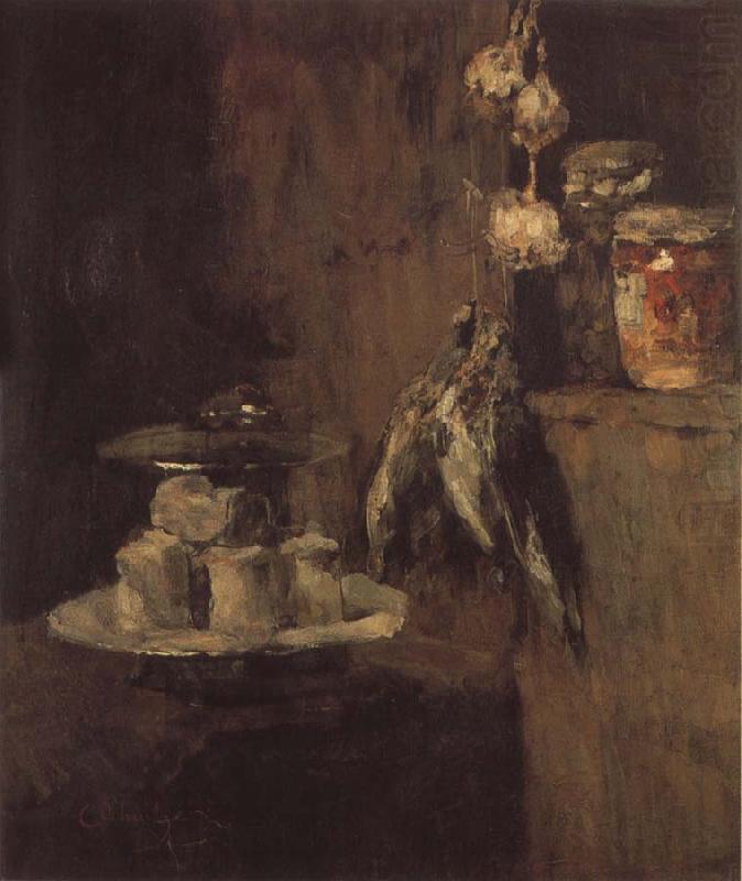 Still Life with Partridges and Cheese, Karl Schuch